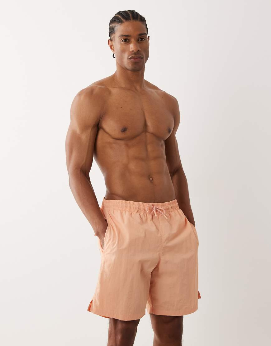 Mango boxer style swim short in orange | ASOS (Global)
