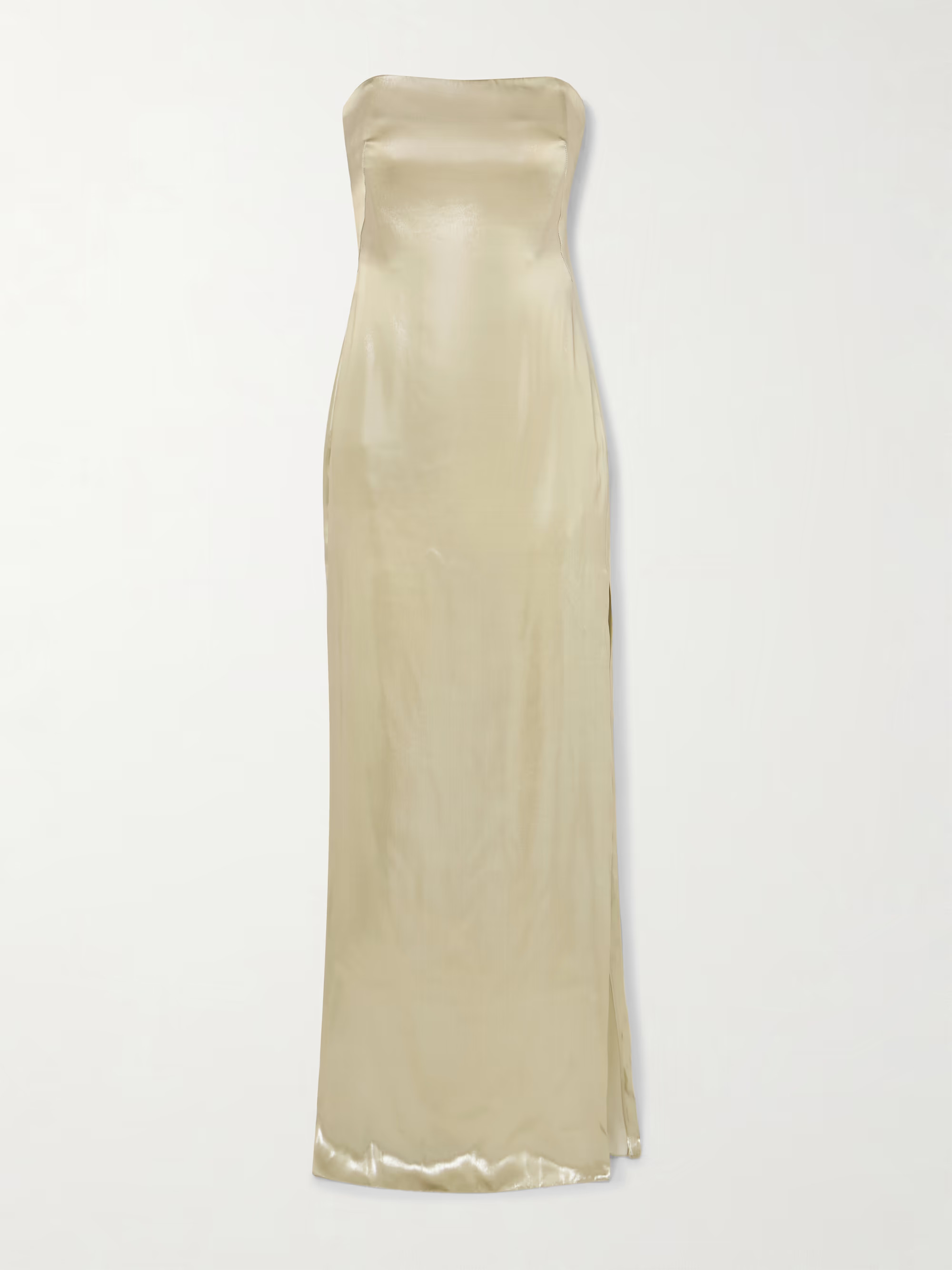 Galvanized strapless metallic satin gown | NET-A-PORTER (US)