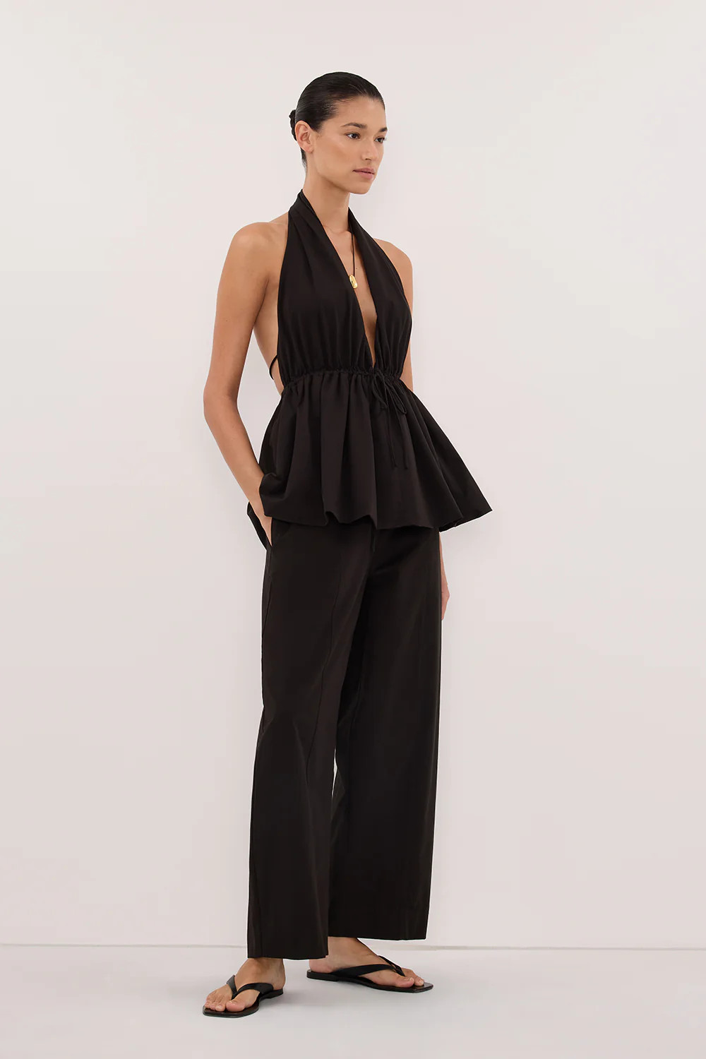 SCOUT BLACK POPLIN BARREL PANT | DISSH
