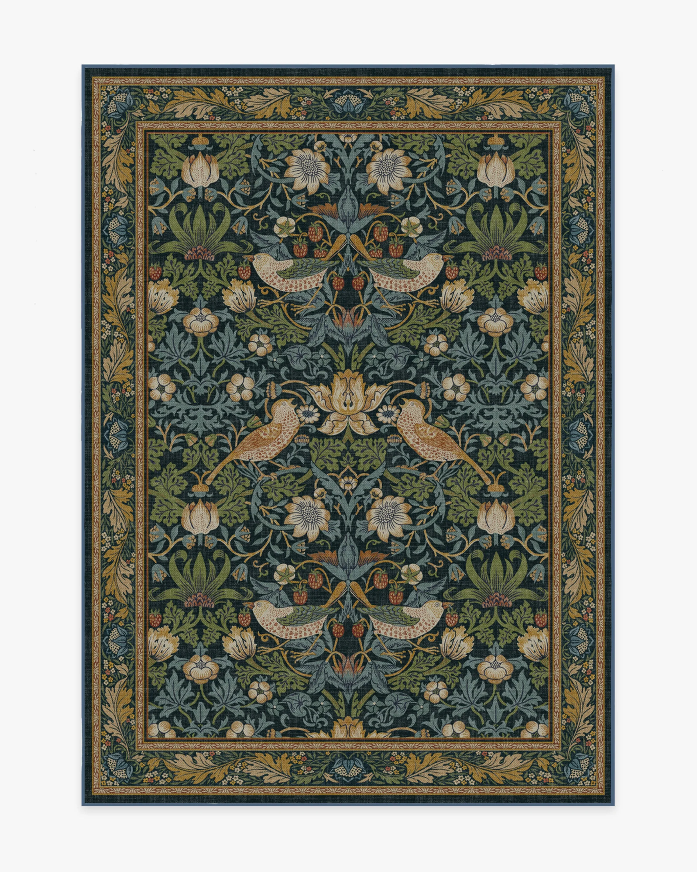 Morris & Co. Strawberry Thief Indigo Rug | Ruggable