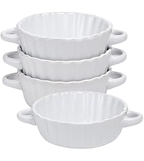 Foraineam 6 Pack Oven Safe Porcelain Souffle Dishes with Double Handles, 10 Ounce Round Mini Quic... | Amazon (US)