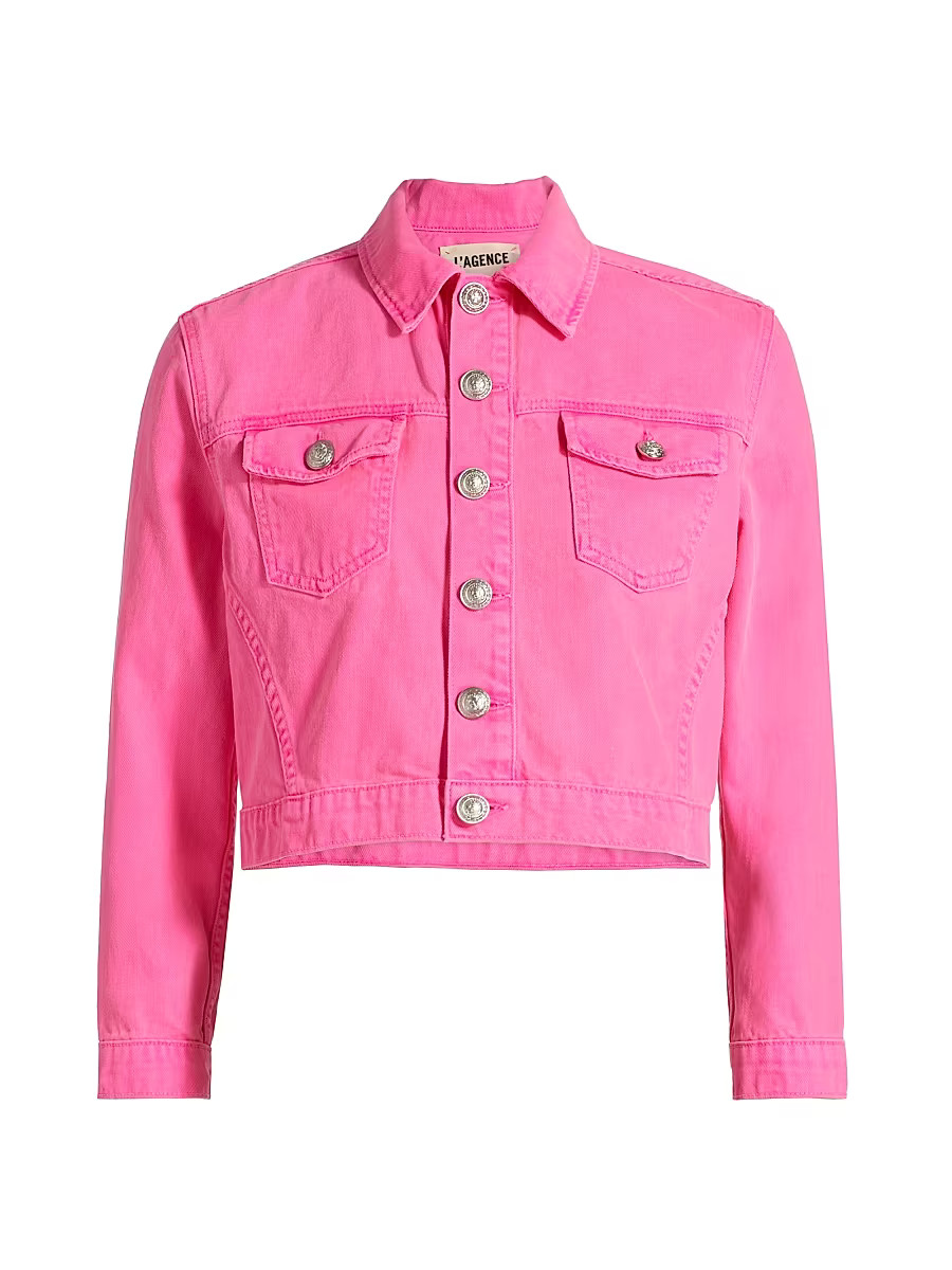 Women's Koda Cotton Crop Jacket - Pink Glow - Size XXS | Saks Fifth Avenue