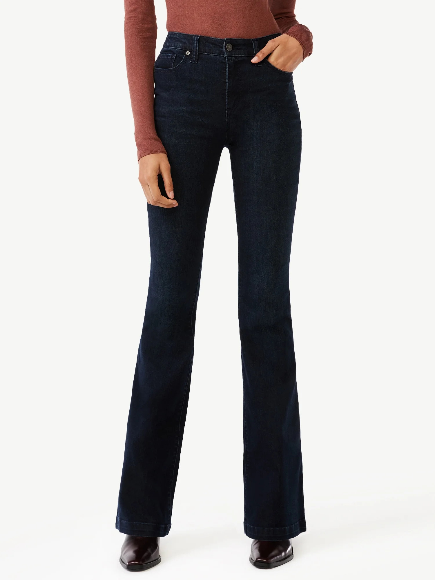 Scoop Women's High Rise Flare Jeans - Walmart.com | Walmart (US)