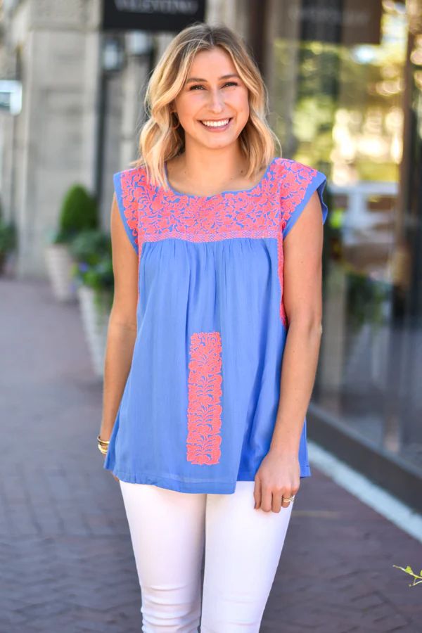 The Charlee Top - Blue | The Impeccable Pig