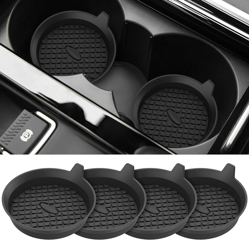 ME.FAN Car Coasters [4 Pack] Silicone Car Cup Coasters/Cup Mats - Universal Non-Slip Recessed Car... | Amazon (US)