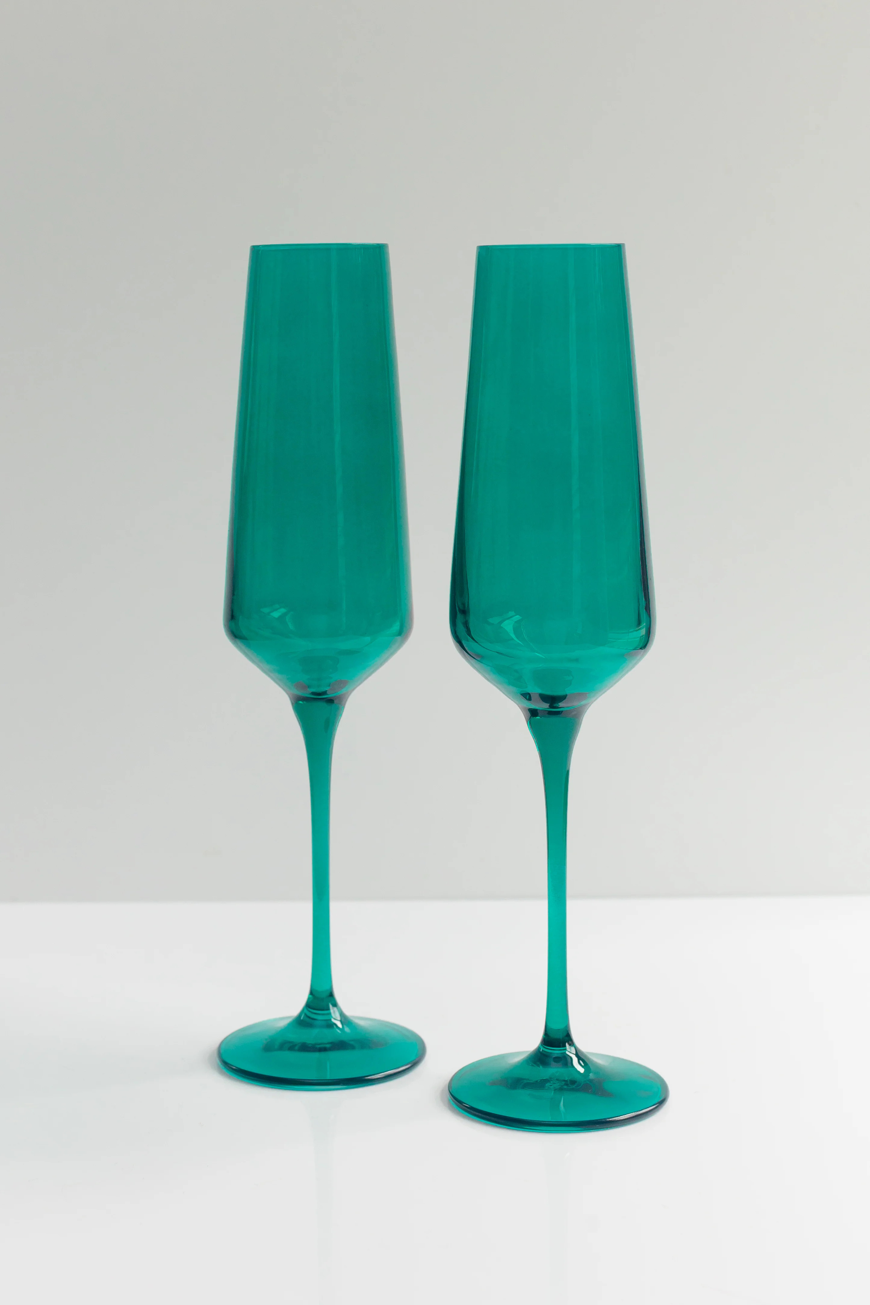 Estelle Colored Champagne Flute - Set of 2 {Emerald Green} | Estelle Colored Glass