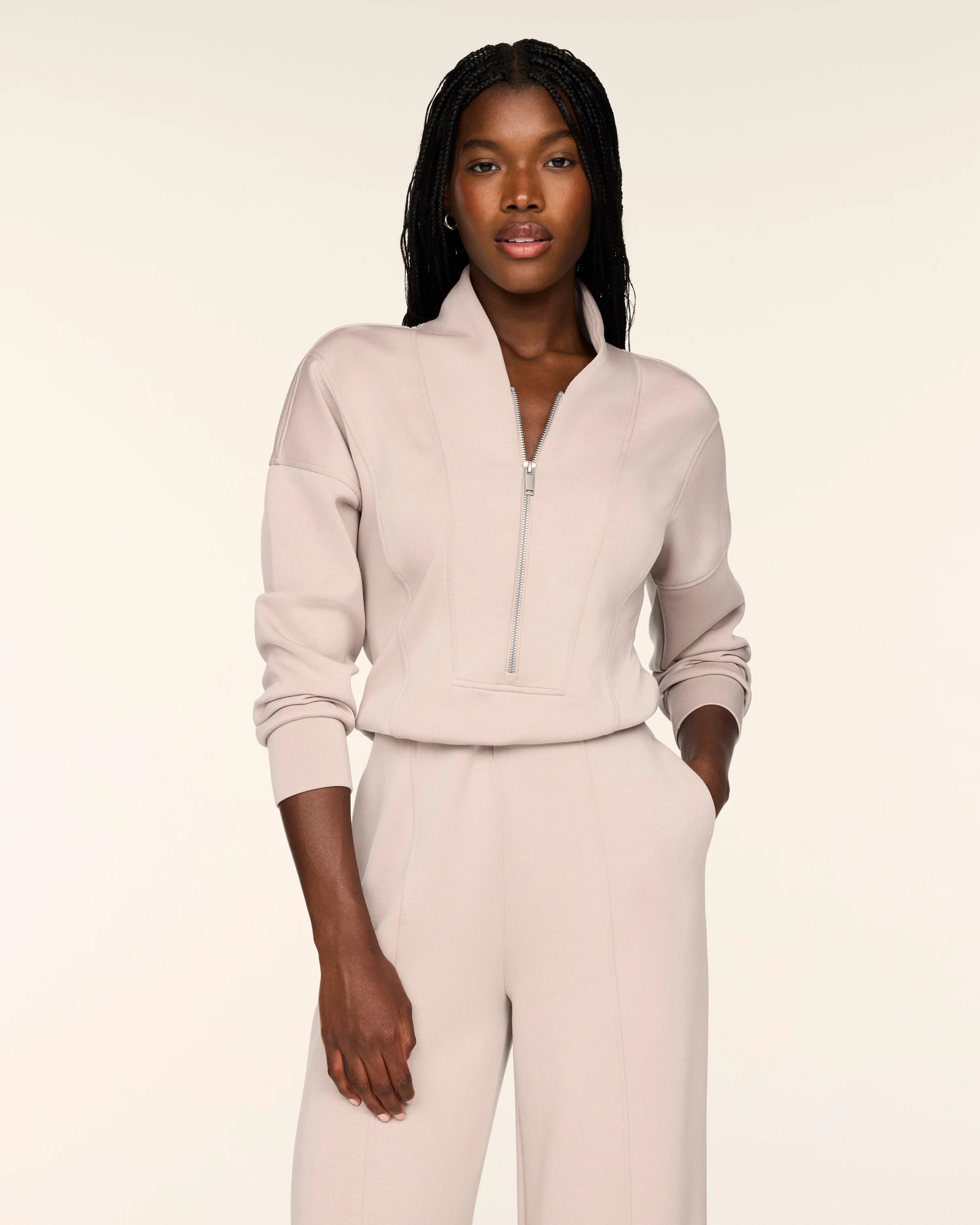 Long Sleeve Shawl Collar Jumpsuit | Spanx
