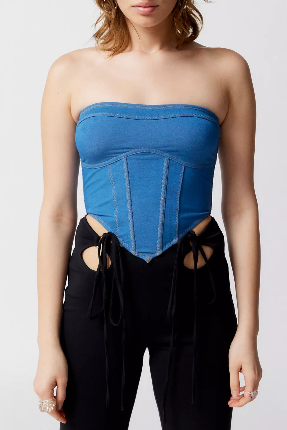 Out From Under Done Up In Denim Corset | Urban Outfitters (US and RoW)