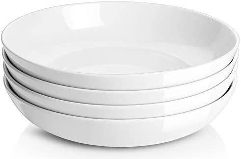 Y YHY 9.75" Large Pasta Bowls, 50 Ounces Big Salad Bowls, Ceramic Serving Bowl Set of 4, Wide and... | Amazon (US)