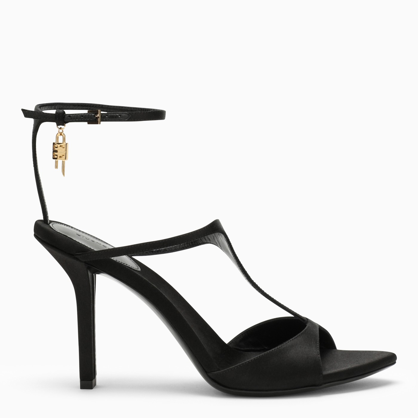 Black leather and fabric sandal | The Double F