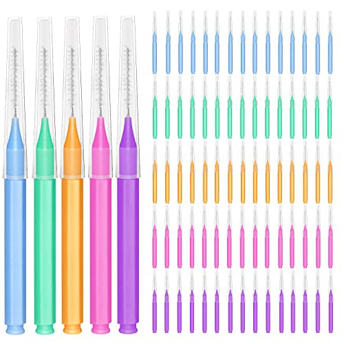 EasyHonor Braces Brush for Cleaner Interdental Toothpick Dental Tooth Flossing Head Oral Hygiene Flosser Cleaners Cleaning Tool (5Colors,75pcs) | Amazon (US)