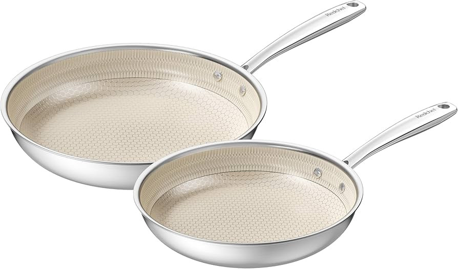 Redchef Pfannenset Wabenpfanne Pfanne 2-teilig, Bratpfanne Induktion 24, 28 cm, Edelstahl beschic... | Amazon (DE)