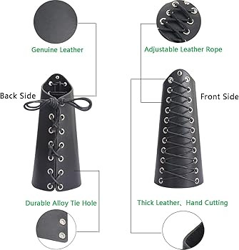 Leather Gauntlet Wristband Wrist Armor Leather Bracers Medieval Vambrace Archery Bracers Viking G... | Amazon (US)
