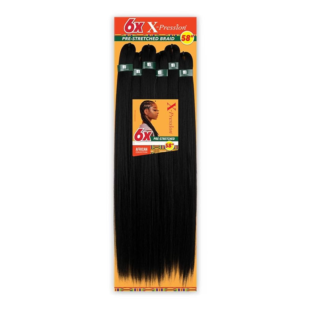 Sensationnel X-pression prestretched braiding hair - 6x braid 58 inch all kanekalon flame retarda... | Amazon (US)