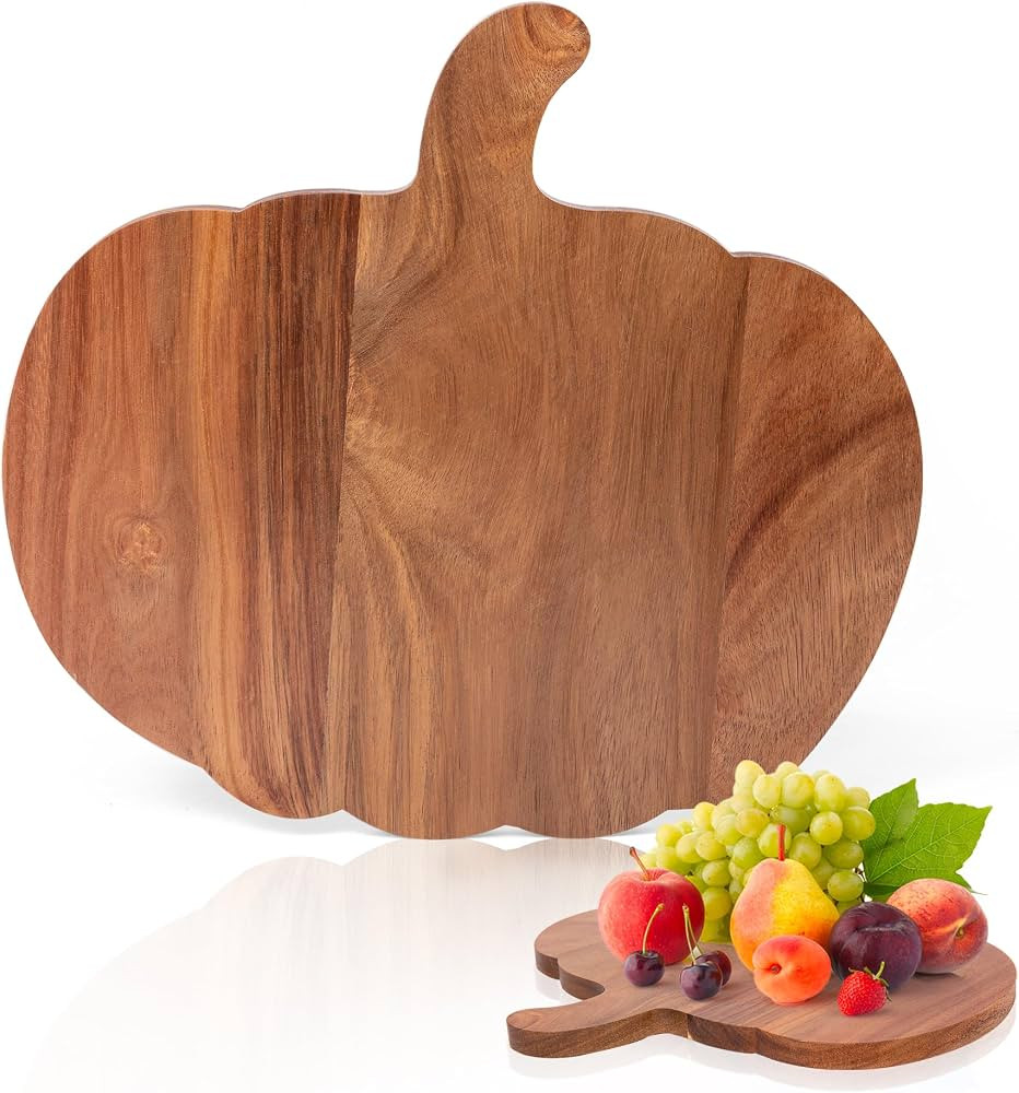 Defined Deco Halloween Pumpkin Shaped Acacia Wooden Cutting Board for Fall Kitchen Decor, Pumpkin... | Amazon (US)