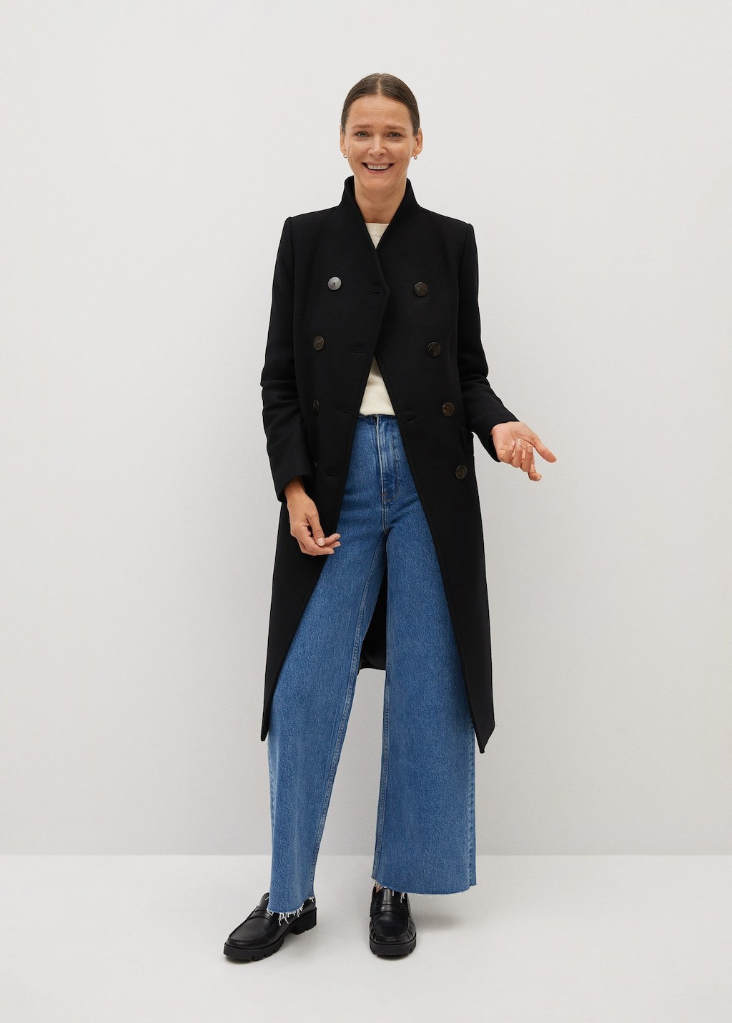 Manteco wool double-breasted coat | MANGO (US)