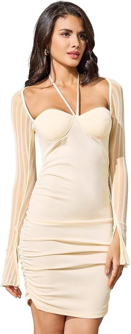 Faleave Womens Cropped Jacket Long Sleeve Belted Trench Coat Solid Color | Amazon (US)