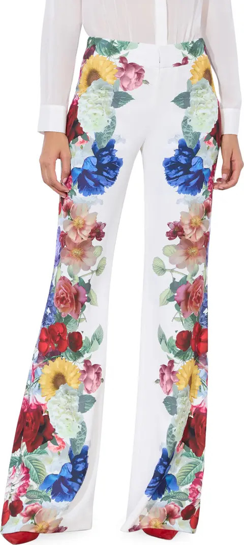 Andrew Placed Floral Slim Bootcut Pants | Nordstrom