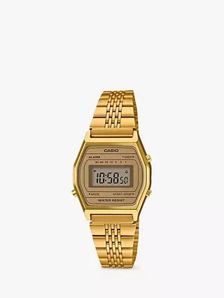 Casio Unisex Retro Digital Timer Bracelet Strap Watch, Gold LA690WEGA-9EF | John Lewis (UK)