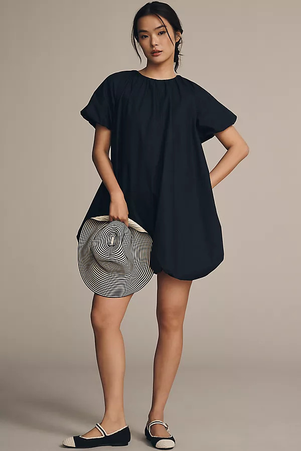 By Anthropologie Puff-Sleeve Relaxed Bubble Mini Dress | Anthropologie (US)