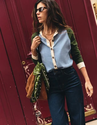 Boden Women's Meg Raglan Sleeve Cardigan in Blue | Size XL | Boden (US)