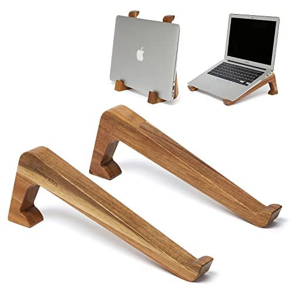 Wooden Laptop Stand for Desk with Grip Pads, Premium Acacia Wood, Supports 10-17" Laptops | Walmart (US)