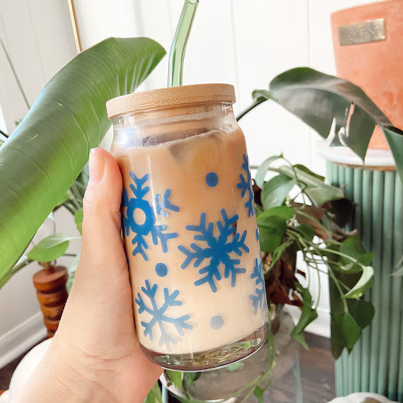 Snowflake Beer Can Glass  Soda Can Glass  Iced Coffee Glass | Etsy | Etsy (US)