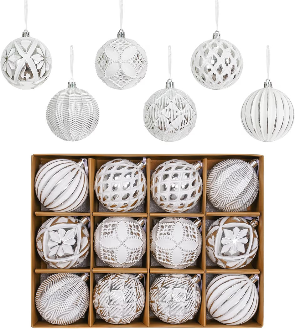XmasExp Vintage Rustic Christmas Ball Ornaments Sets Farmhouse Distressed Christmas Tree Decorati... | Amazon (US)