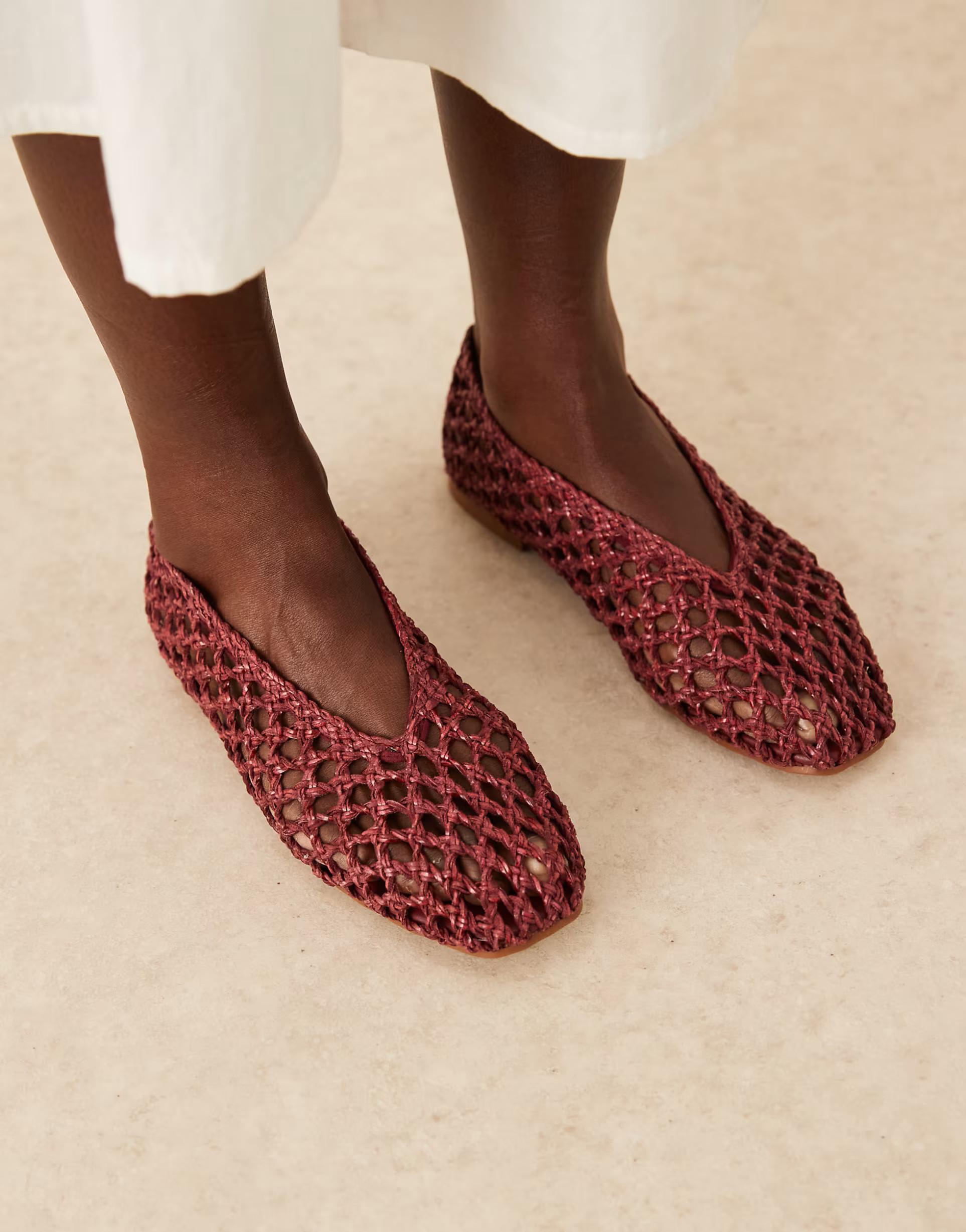 ASOS DESIGN Linus clean  ballets in burgundy weave | ASOS (Global)