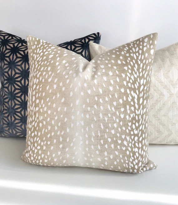 Fawn antelope Vern Yip pillow, beige animal print Decorative Pillow Cover | Etsy (US)