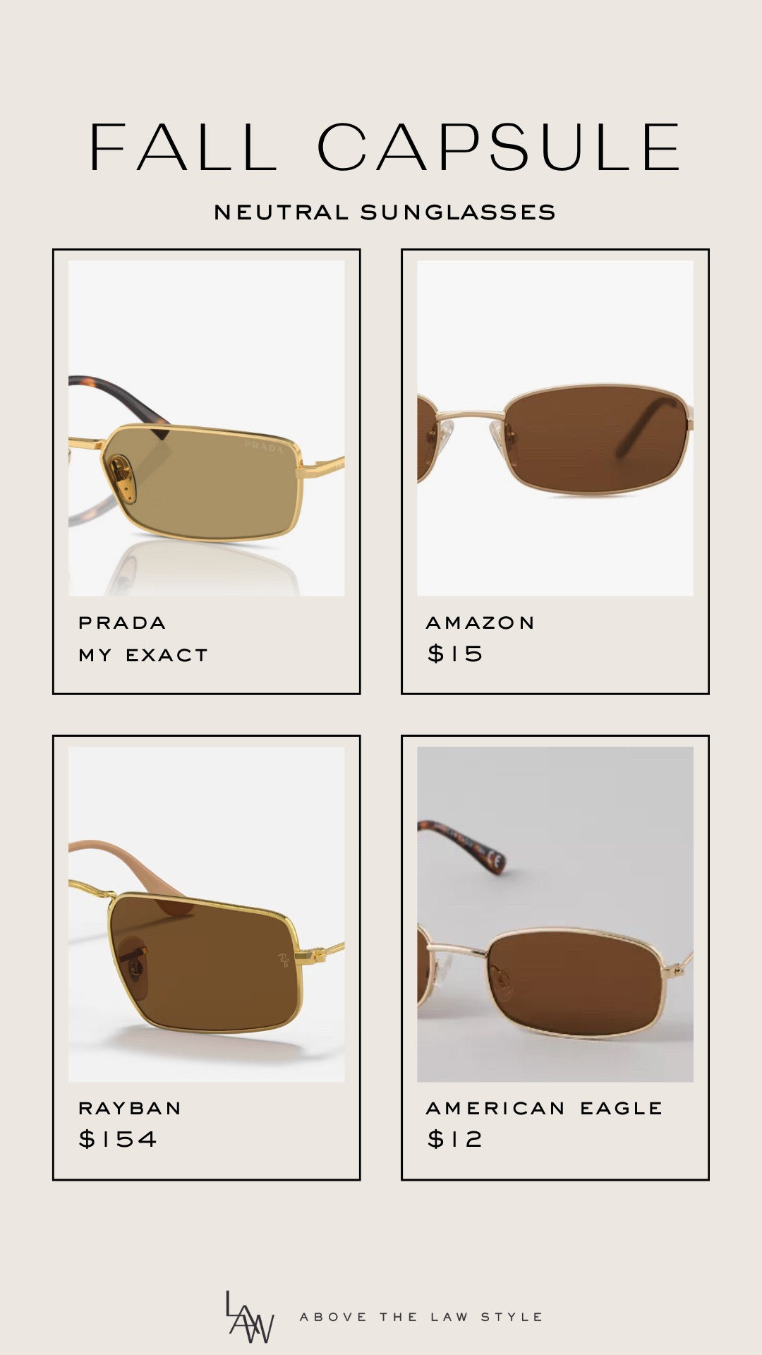 Winter Capsule: Neutral Sunglassess

#LTKStyleTip #LTKFindsUnder100 #LTKOver40