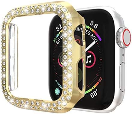 ISENXI Case Compatible with Apple Watch Series 5 Series 4 40mm,PC Plated Hard Bumper Bling Crysta... | Amazon (US)