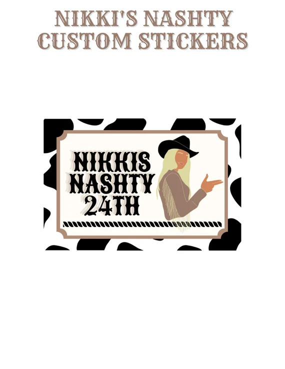 Western birthday theme sticker template | Etsy (US)