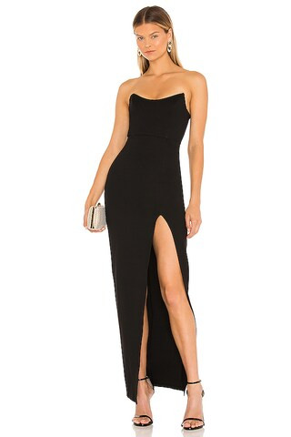 Marlett Strapless Maxi in Black | Revolve Clothing (Global)