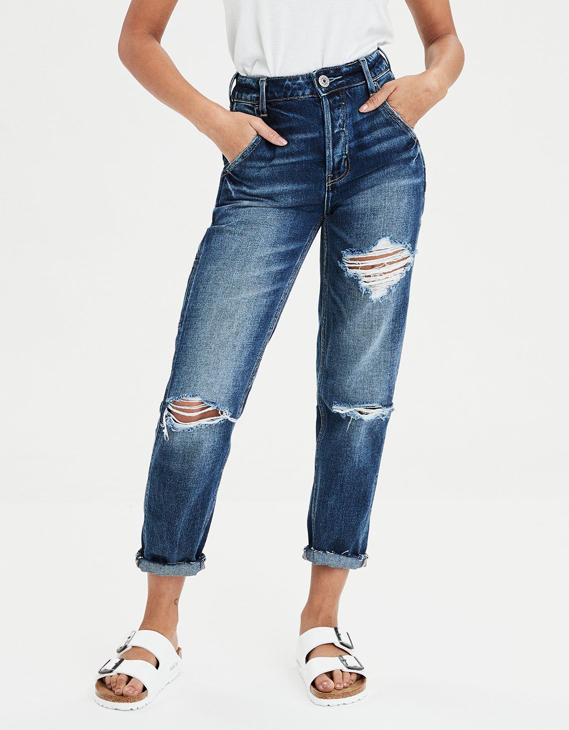 High-Waisted Tomgirl Jean, Dark Vintage | American Eagle Outfitters (US & CA)