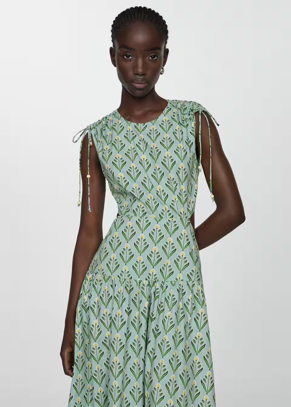 Printed dress with openings -  Women | Mango USA | MANGO (US)