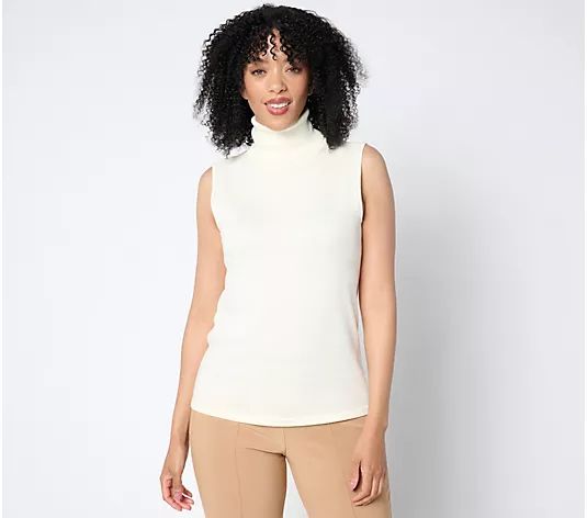 Joan Rivers Wardrobe Builder Sweater Sleeveless Turtleneck - QVC.com | QVC