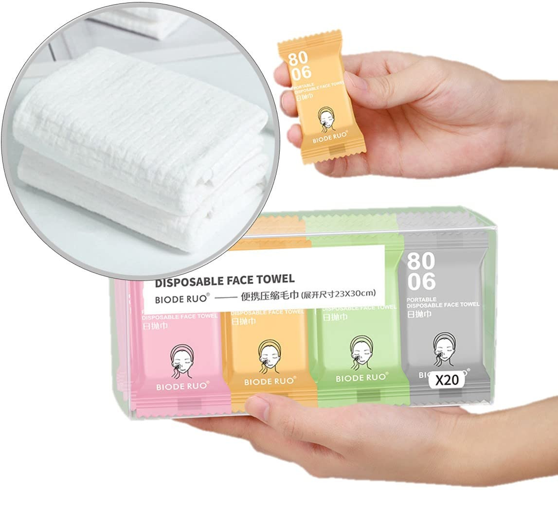 Premium Compressed Towels, Pure Cotton Portable Washcloth for Camping or Travel… | Amazon (US)