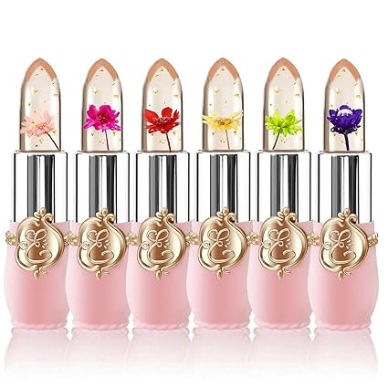 BestLand 6 Pcs/Set Flower Jelly Lipstick Set Temperature Change Moisturizer Long Lasting Nutritio... | Amazon (US)