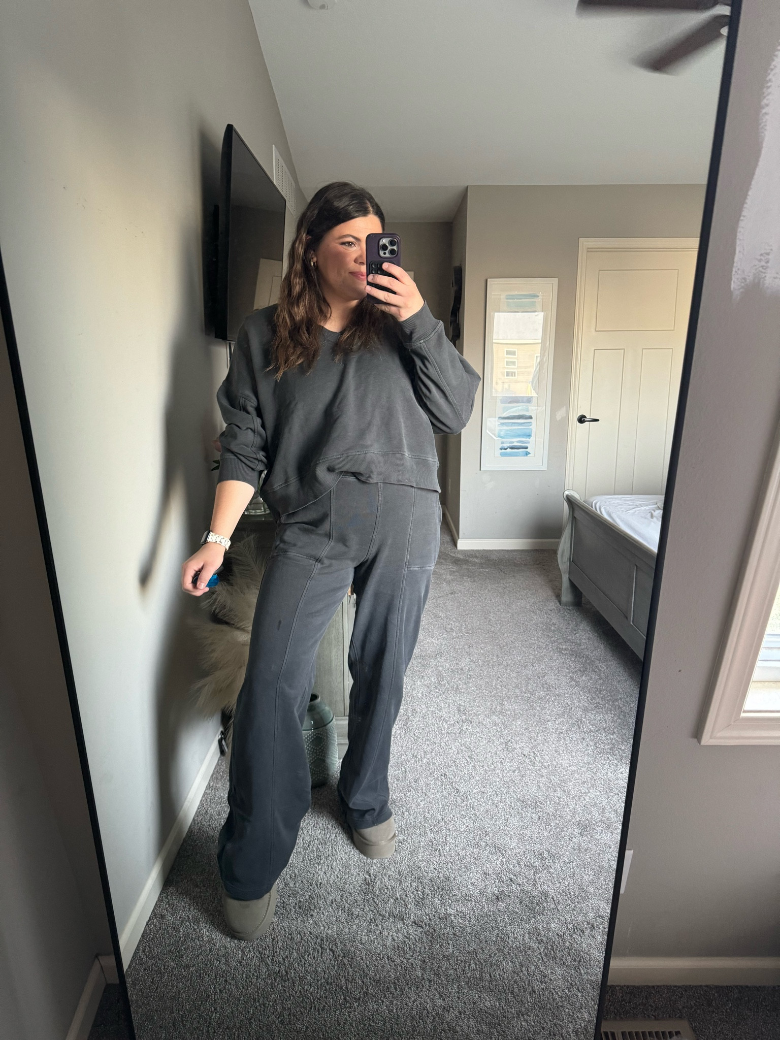 This is my stay at home mommy uniform today. I love the sunset because it’s actually long enough, I ordered large with extra length and large in the top, you could size down in the top, too. 

Mom outfit, midsize winter outfit, midsize lounge set, travel outfit

#LTKfindsunder50 #LTKmidsize #LTKsalealert