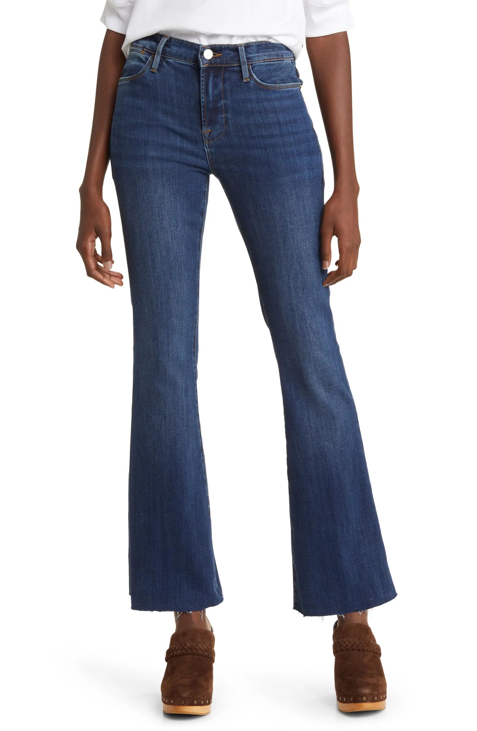 Le Easy Flare Raw Hem Jeans | Nordstrom