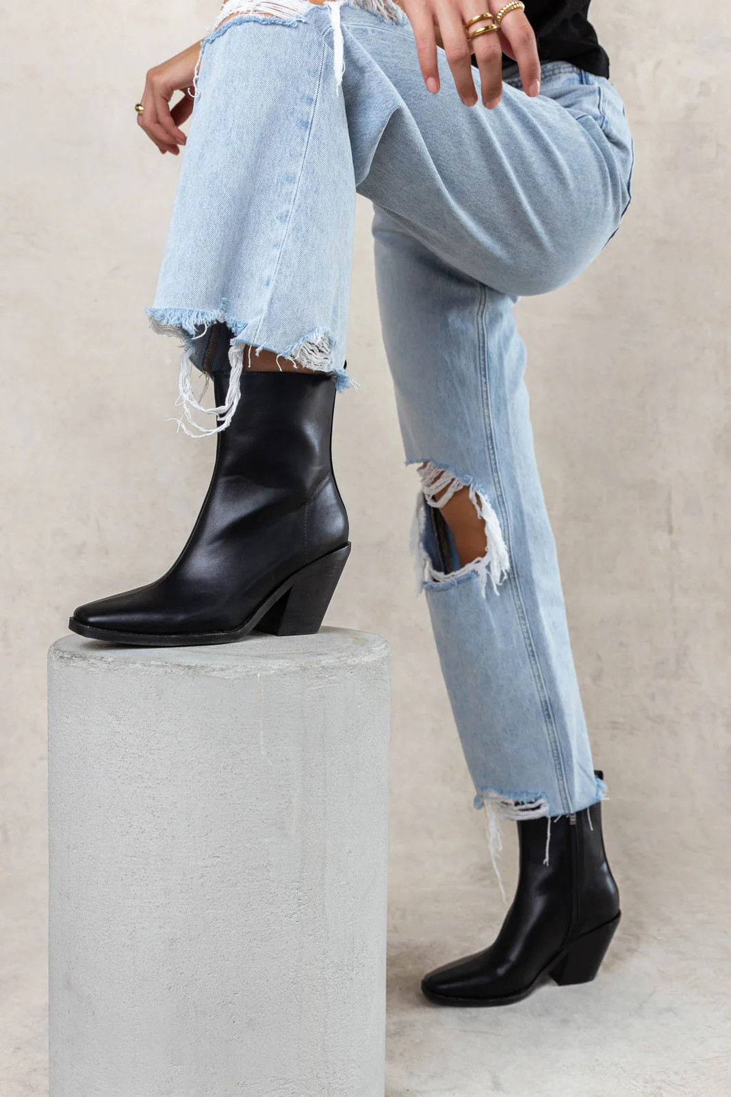 Bronda Heeled Boots in Black - böhme | Böhme US