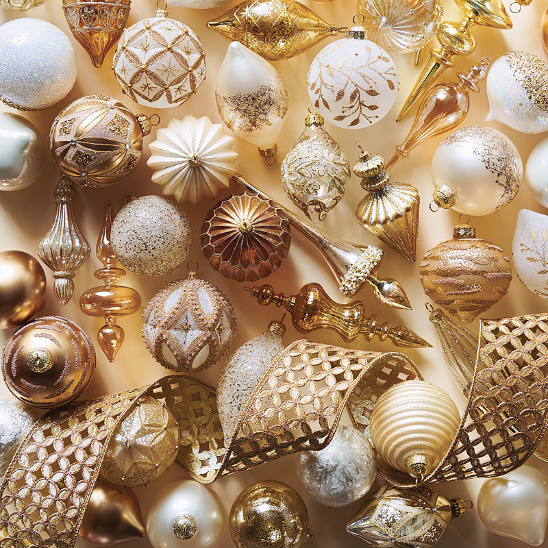 Set of 54 -Luxury Ornament Set - All That Glimmers Ornament Collection All That Glimmers - Frontgate - Christmas DÃ©cor | Frontgate