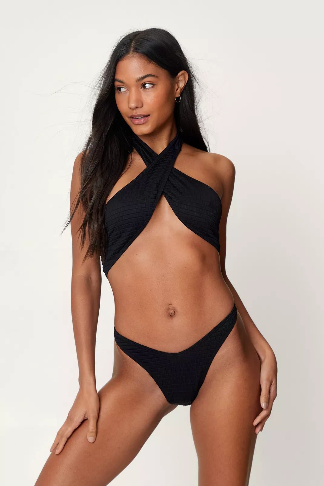 Shirred Wrap Halter Bikini Set | Nasty Gal (US)