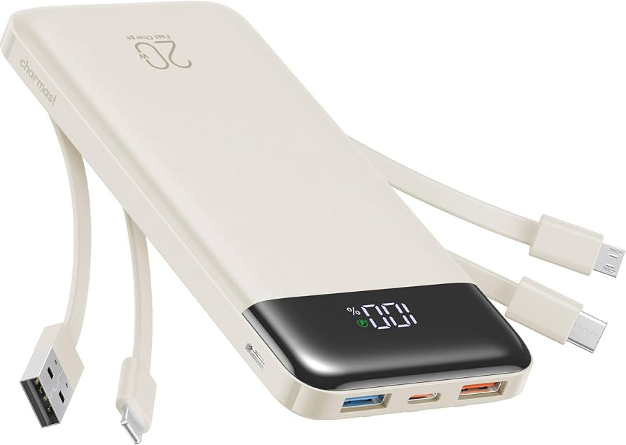 charmast 20000mAh Portable Charger with Built in Cables, 22.5W Travel Power Bank Fast Charging, U... | Amazon (US)