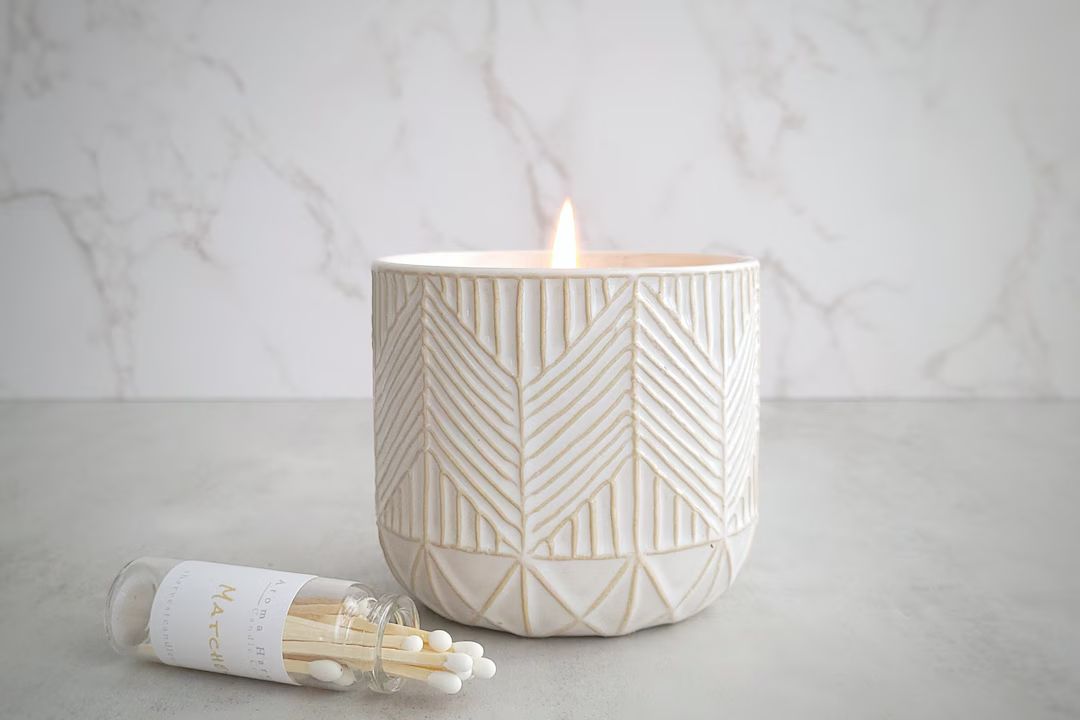 Ceramic Candle Soy Candle Decorative Candle - Etsy | Etsy (US)