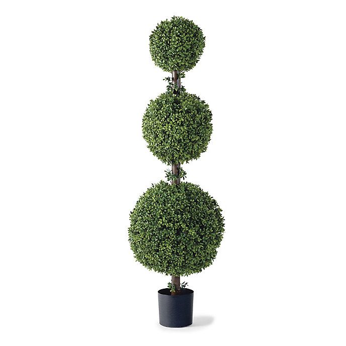 57" Triple Ball Outdoor Boxwood Topiary | Frontgate