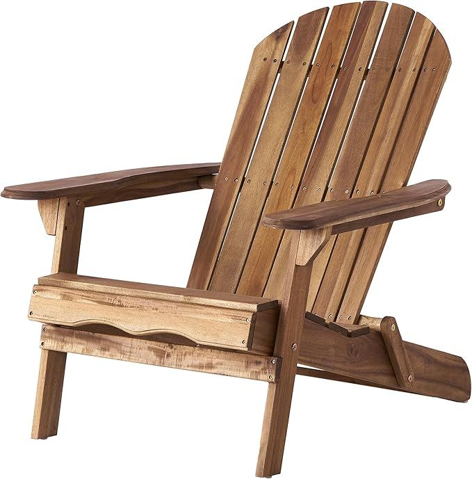 Christopher Knight Home Hanlee Folding Wood Adirondack Chair, Natural Stained Twin | Amazon (US)