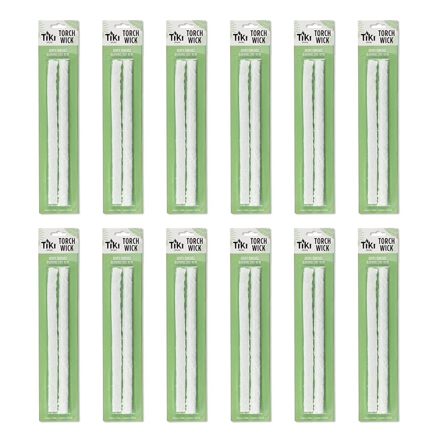 Replacement Fiberglass Torch Wicks for Outdoor Torches, White, 2-Pack (Case of 12), 9 in, 1319119 | Amazon (US)