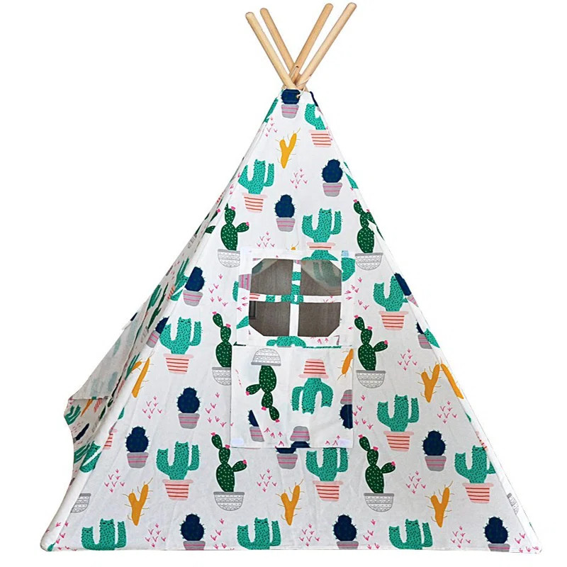 Compare Similar ItemsPrevious SlideCurrent Item4 Wall Cactus Print Triangular Play Tent with Carr... | Wayfair North America